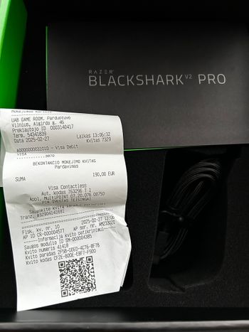 Parduodamos ausines Razer Blackshark V2 PRO