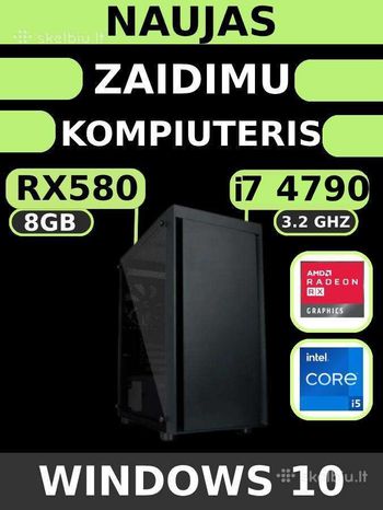 Pirkti Darbo žaidimų kompiuteris RX580 GB, i7-4790, GB RAM