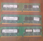 3x DDR2 RAM | 1GB kiekvienas | 3GB iš viso