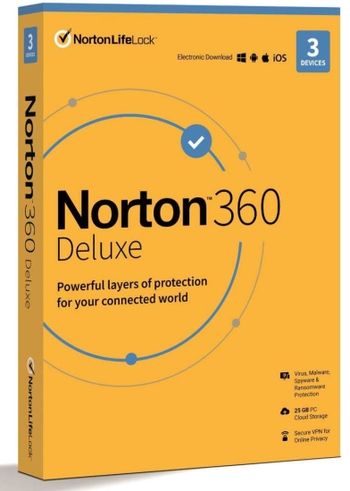 Norton 360 Deluxe 25GB - 3 Devices 2 Years - Non-Subscription Norton Key EUROPE