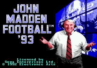 John Madden Football '93 SEGA Mega Drive