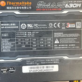 THERMALTAKE SP-630P 630W GPU 2x8 CPU 1x8 PSU maitinimo blokas PC Power supply maitekas maitblokis