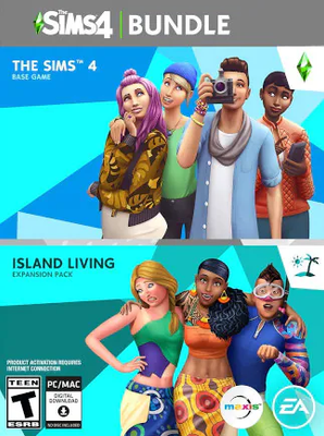 The Sims 4 and Island Living (DLC) cover