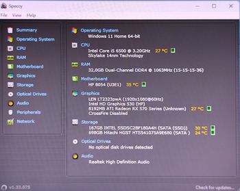 i5-6500/32GB RAM/RX570 8GB GPU/180GB SSD/750GB HDD/600W PSU