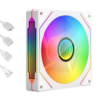 3VNT NAUJAS mirror/infinity 120mm baltas ARGB korpuso ventiliatorius