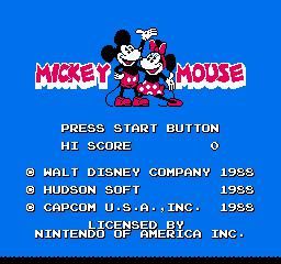 Mickey Mousecapade NES