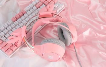 Redeem  Onikuma X15 Pro Pink Deer Horns gaming headphones (žaidimų ausinės)