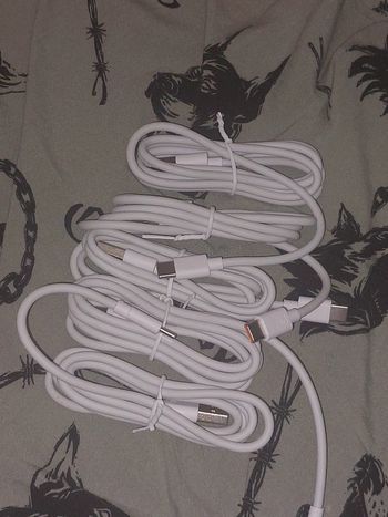 5x usb-a į usb-c įkrovimo laidai | Balti | Universalūs