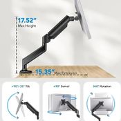 Reguliuojamas aliuminis monitoriaus laikiklis (13"–32", iki 9.98 kg) Tvirtas ir 