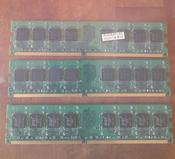 3x DDR2 RAM | 1GB kiekvienas | 3GB iš viso