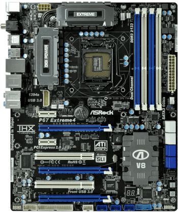 ASRock P67 Extreme 4 (B3) Intel P67 ATX DDR3 LGA1155 3 x PCI-E x16 Slots Motherboard