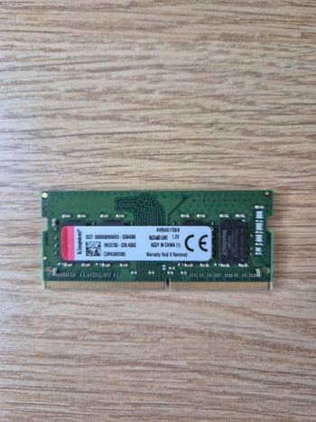 kingston 8 gb ddr4 2400 mhz pc4‑19200 cl17 sodimm ram (part # kvr24s17s8/8)