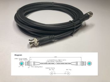 Coaxial RG59 Cable Assembly, BNC Plug to BNC Plug, 75 ohm, 16.4 ft, 5 m, Black
