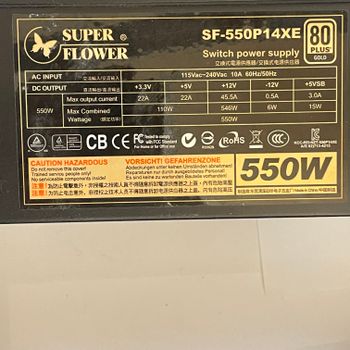 SUPER FLOWER SF-550P14XE 550W 80 Plus Gold GPU 4x8 CPU 1x8 PSU maitinimo blokas PC Power supply maitekas