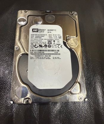Western Digital RE 2 TB HDD Storage