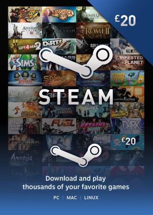 Comprar Steam Wallet Gift Card 20 GBP Steam Key UNITED KINGDOM