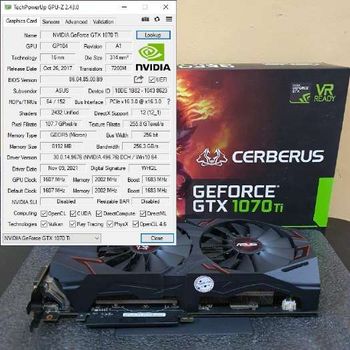 Asus GeForce GTX 1070 Ti 8 GB 1607-1746 Mhz PCIe x16 GPU